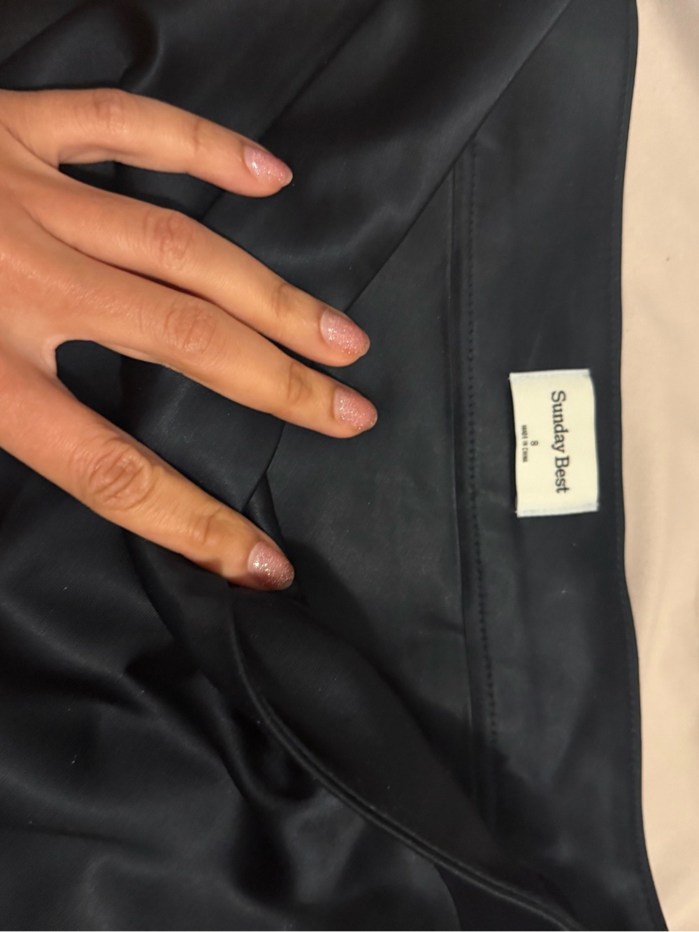 Sunday Best Black Satin Skirt with Smooth Finish